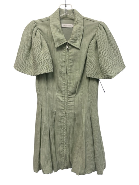 Jonathan Simkhai Size S Sage green Lyocell blend Short Sleeve Textured Dress Sage green / S