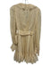 Zimmermann Size 1 Cream Beige Silk & Viscose Metallic Thread Dot Pattern Dress Cream Beige / 1