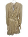 Zimmermann Size 1 Cream Beige Silk & Viscose Metallic Thread Dot Pattern Dress Cream Beige / 1