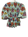 Autumn Adeigbo Size 2 Blue & Multi Cotton Blend Short Wide Sleeve Abstract Top Blue & Multi / 2