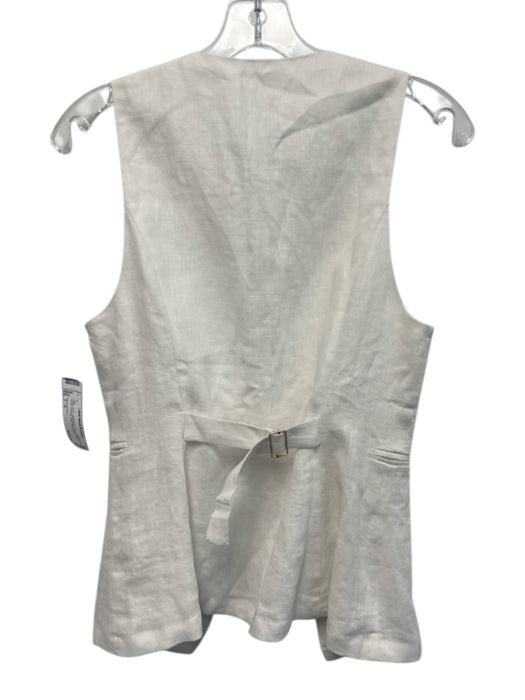 Reformation Size S / 6 White Linen Sleeveless Gold Button Detail Pockets Top White / S / 6