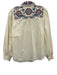 Roller Rabbit Size S Cream White & Multi Cotton Long Sleeve Smocked Cuff Top Cream White & Multi / S