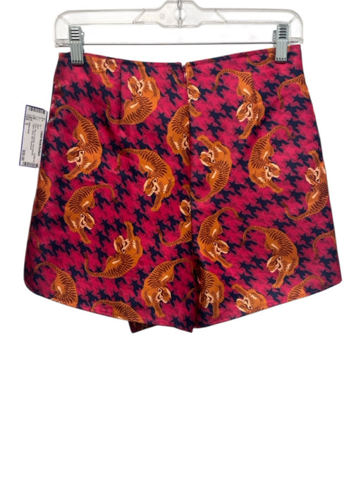 Alden Adair Size S Pink, Navy & Orange Houndstooth Tigers Skort Mini Skirt Pink, Navy & Orange / S