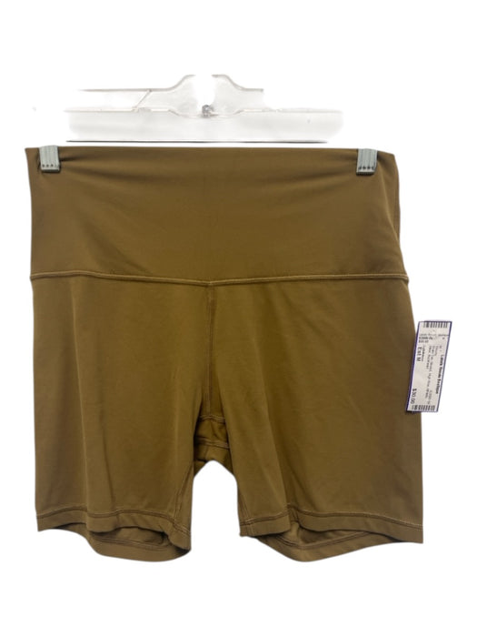 Lululemon Size Est M Khaki Tan Stretch High Rise Athletic Biker Shorts Khaki Tan / Est M
