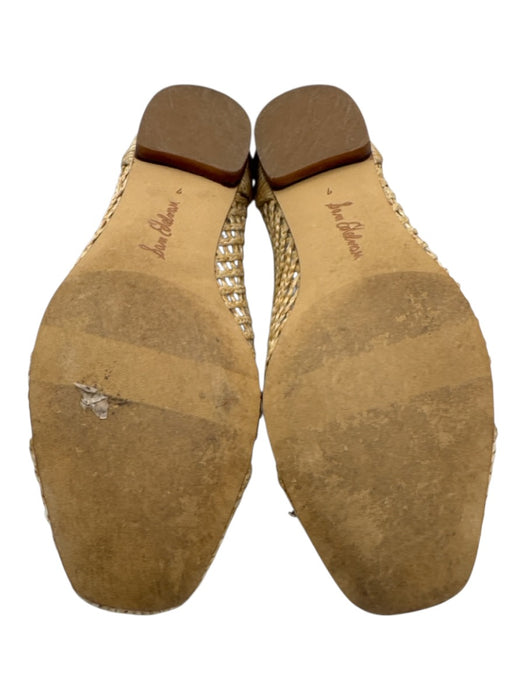 Sam Edelman Shoe Size 7 Sand Beige Raffia Woven Mesh Bow Ballet Flats Sand Beige / 7