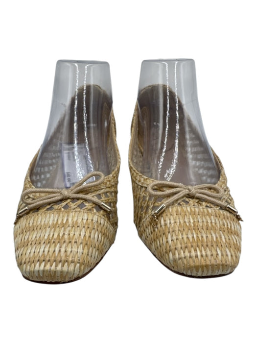 Sam Edelman Shoe Size 7 Sand Beige Raffia Woven Mesh Bow Ballet Flats Sand Beige / 7