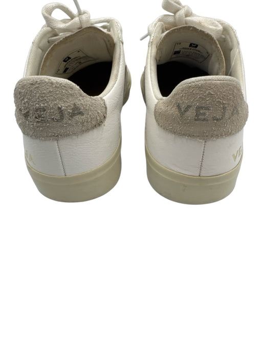 Veja Shoe Size 6 White & Beige Leather Suede Low Top Lace Up Sneakers White & Beige / 6