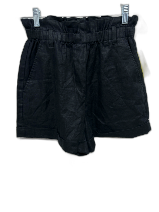 Banana Republic Size XS Black Linen Short Sleeve One Button Collar Short Set Black / XS