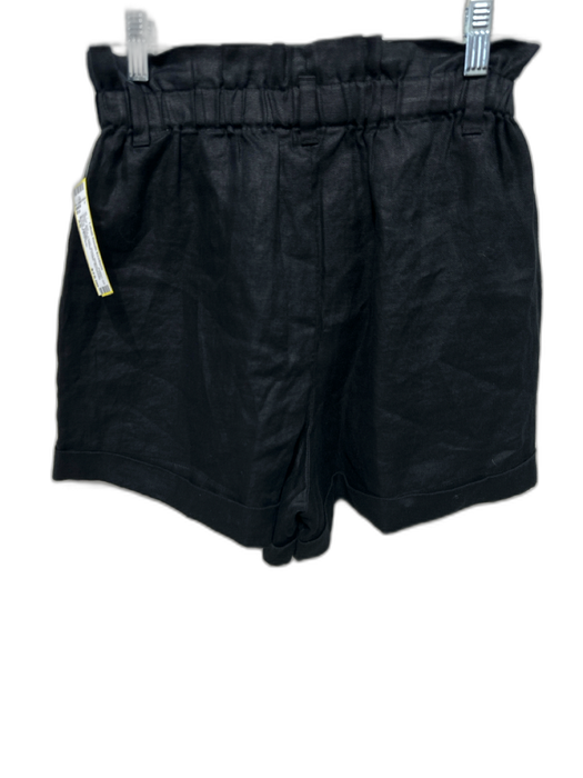 Banana Republic Size XS Black Linen Short Sleeve One Button Collar Short Set Black / XS