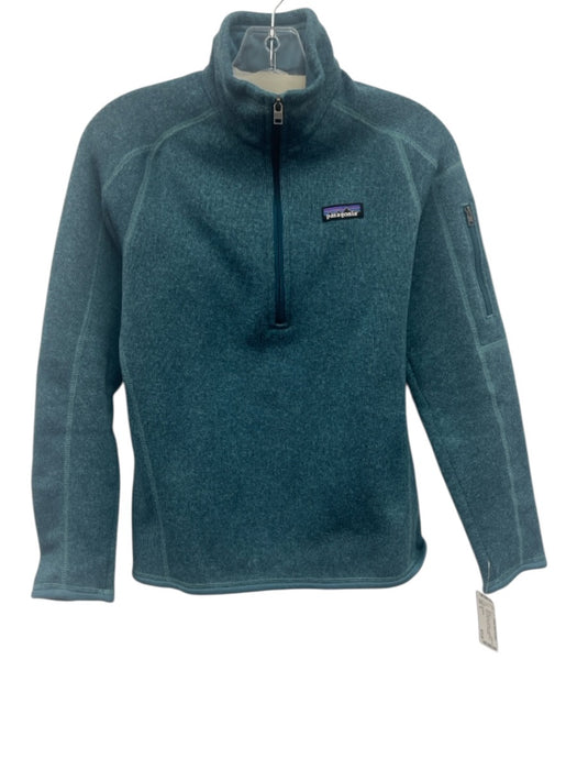 Patagonia Size S Dark Teal Blue Polyester Heathered Knit 1/2 Zip Pullover Jacket Dark Teal Blue / S