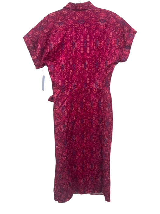 Lauren Ralph Lauren Size 2 Fuchsia Pink Cotton Blend Abstract Print Dress Fuchsia Pink / 2