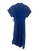 Banana Republic Size 2 Blue Cotton Short Cuff Sleeve Button Front V Neck Dress Blue / 2