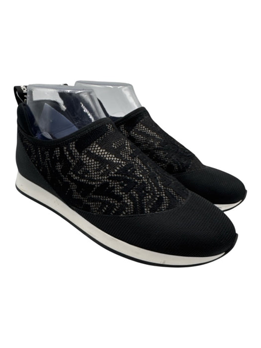 Fendi Shoe Size 38 Black textile upper Monogram Mesh Slip On Round Toe Sneakers Black / 38
