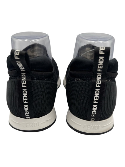 Fendi Shoe Size 38 Black textile upper Monogram Mesh Slip On Round Toe Sneakers Black / 38