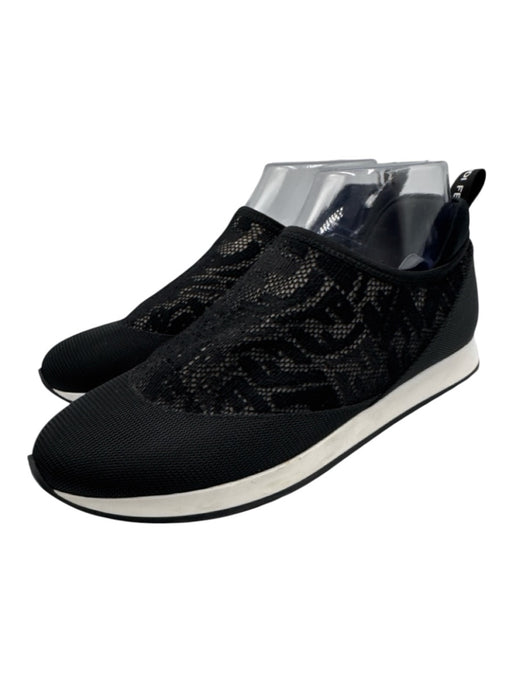 Fendi Shoe Size 38 Black textile upper Monogram Mesh Slip On Round Toe Sneakers Black / 38