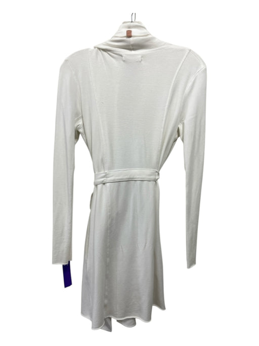 Lunya Size XS/S White Organic Cotton Button Close Paneled Raw Edge Robe White / XS/S