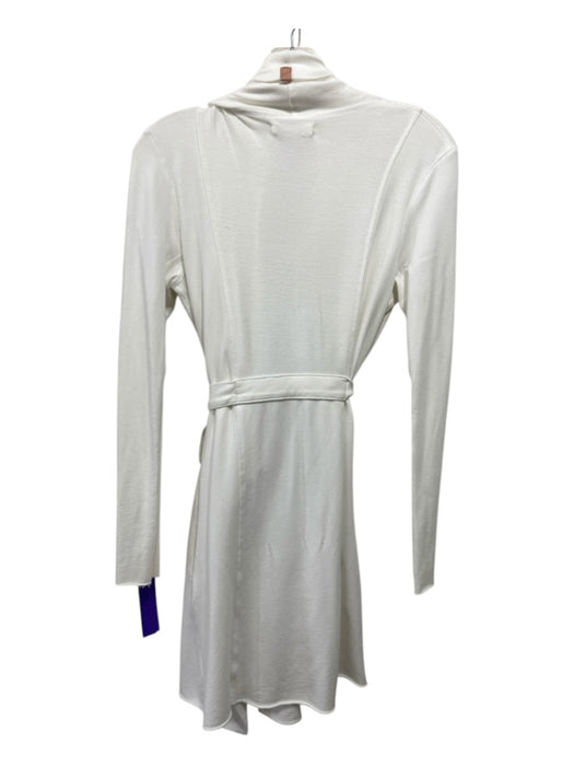 Lunya Size XS/S White Organic Cotton Button Close Paneled Raw Edge Robe White / XS/S