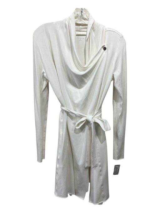 Lunya Size XS/S White Organic Cotton Button Close Paneled Raw Edge Robe White / XS/S