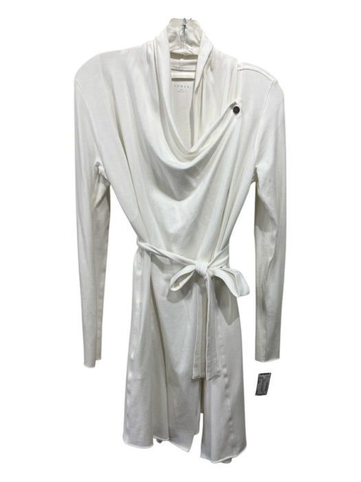 Lunya Size XS/S White Organic Cotton Button Close Paneled Raw Edge Robe White / XS/S