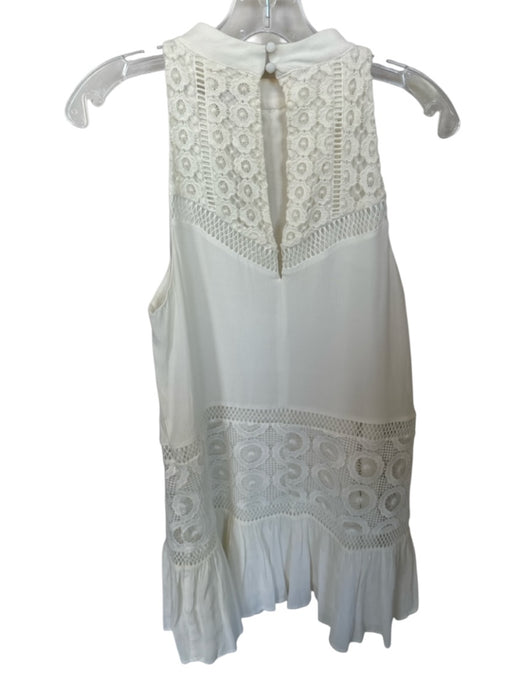 Lovers + Friends Size S White Polyester Blend Eyelet Collar High Neck Dress White / S