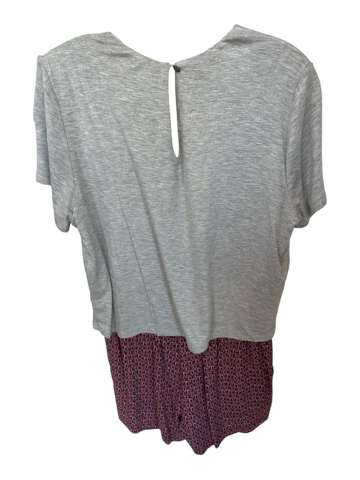 Elevenses Size S Gray & Orange Polyester Blend Geometric Colorblock Mini Romper Gray & Orange / S