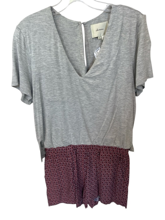 Elevenses Size S Gray & Orange Polyester Blend Geometric Colorblock Mini Romper Gray & Orange / S
