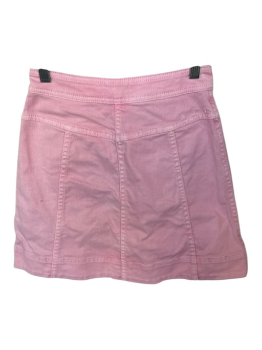 Aje. Size 6 Pink & Gold Cotton High Waist Front Zip Denim Mini Skirt Pink & Gold / 6
