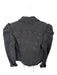 Retrofete Size S Black Cotton Blend Puff Shoulder Buttons Raw Hem Denim Jacket Black / S
