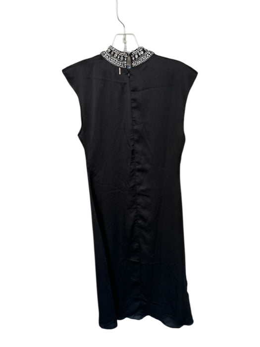 Misa Size XS Black & Silver Polyester Cap Sleeve Rhinestone Embellishment Gown Black & Silver / XS