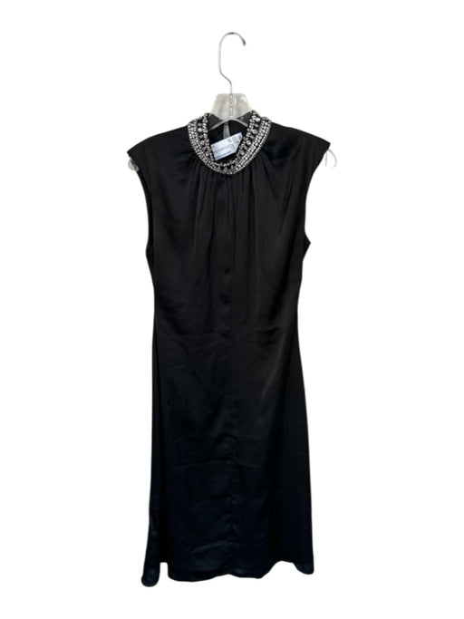 Misa Size XS Black & Silver Polyester Cap Sleeve Rhinestone Embellishment Gown Black & Silver / XS