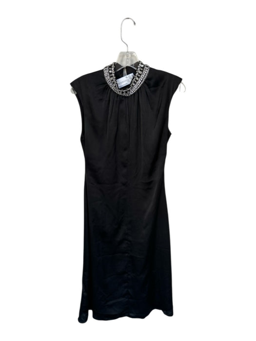 Misa Size XS Black & Silver Polyester Cap Sleeve Rhinestone Embellishment Gown Black & Silver / XS