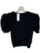 Alice & Olivia Size S Black Nylon Blend Short Balloon Sleeve Fuzzy Metallic Top Black / S