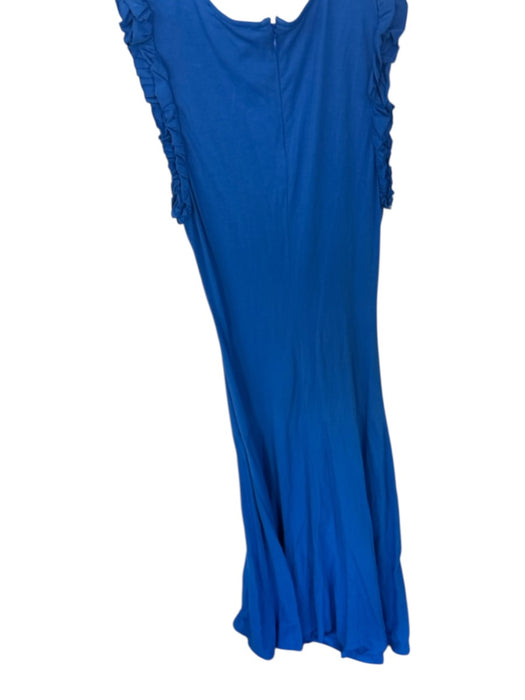 Ulla Johnson Size P Electric Blue Organic Cotton Sleeveless Ruffles Maxi Dress Electric Blue / P