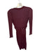 Jonathan Simkhai Size XS Maroon Rayon Blend Long Sleeve Ribbed Midi Dress Maroon / XS