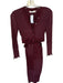 Jonathan Simkhai Size XS Maroon Rayon Blend Long Sleeve Ribbed Midi Dress Maroon / XS