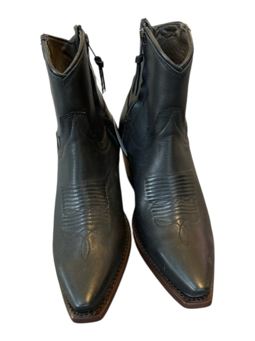 Tecovas Shoe Size 6.5 Black Leather Side Zip Short Cowboy Boots Black / 6.5