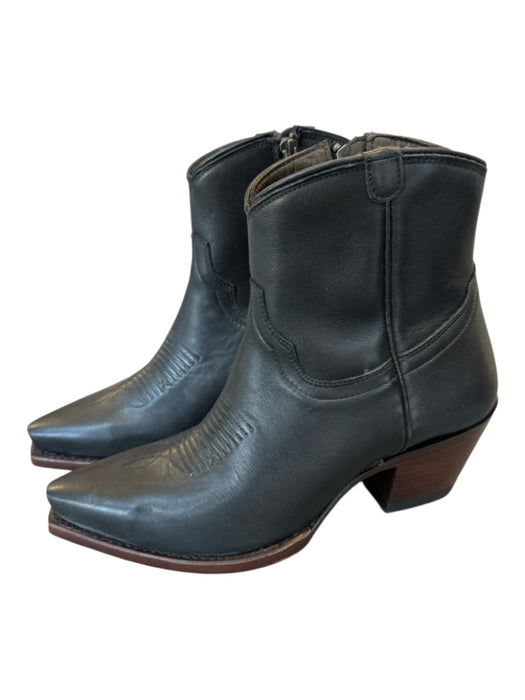 Tecovas Shoe Size 6.5 Black Leather Side Zip Short Cowboy Boots Black / 6.5