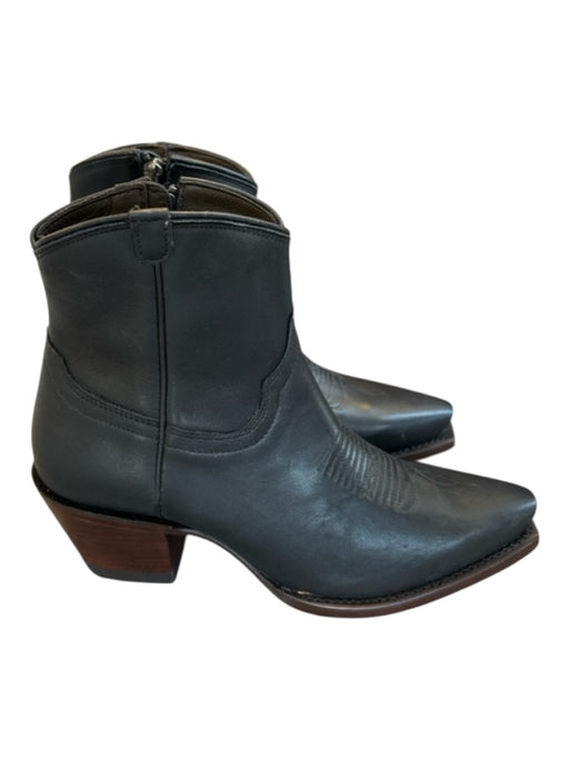 Tecovas Shoe Size 6.5 Black Leather Side Zip Short Cowboy Boots Black / 6.5