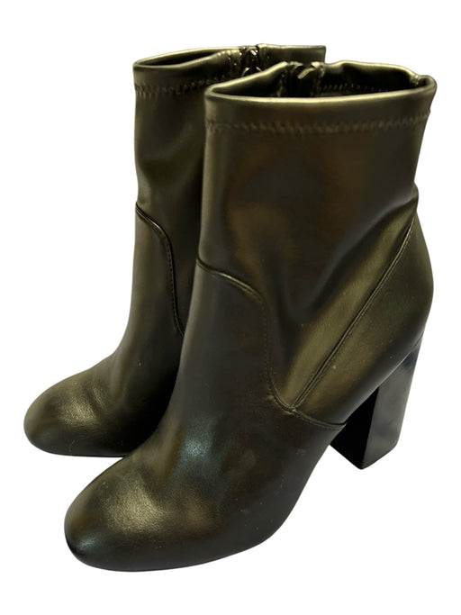 Rebecca Minkoff Shoe Size 7.5 Black Leather Almond Toe Side Zip Booties Black / 7.5