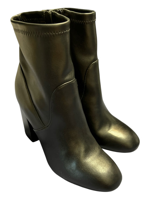 Rebecca Minkoff Shoe Size 7.5 Black Leather Almond Toe Side Zip Booties Black / 7.5