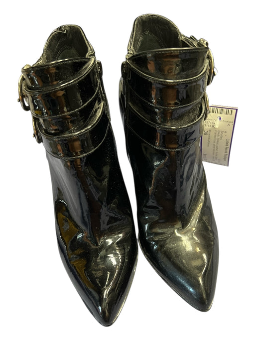 Stuart Weitzman Shoe Size 38 Black Patent Leather Buckle Detail Booties Black / 38