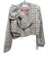 MAE New York Size S Cream White & Multi Cotton Blend Tweed Bow Applique Jacket Cream White & Multi / S