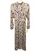Natalie Martin Size XS Pink, Blue, Yellow Rayon Long Sleeve Fish Print Dress Pink, Blue, Yellow / XS