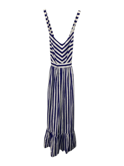 J. Crew Size 0 Blue & White Cotton Striped V Neck Adjustable Strap Dress Blue & White / 0