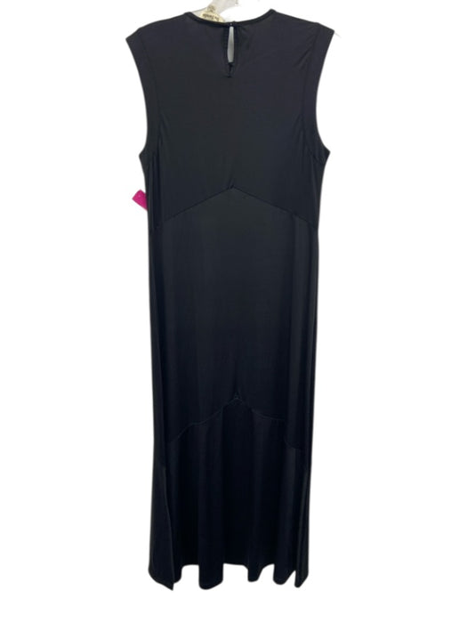 Du Paradis Size XS Black Nylon Blend Sleeveless Fringe Detail Keyhole Back Dress Black / XS