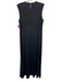 Du Paradis Size XS Black Nylon Blend Sleeveless Fringe Detail Keyhole Back Dress Black / XS