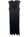 Du Paradis Size XS Black Nylon Blend Sleeveless Fringe Detail Keyhole Back Dress Black / XS