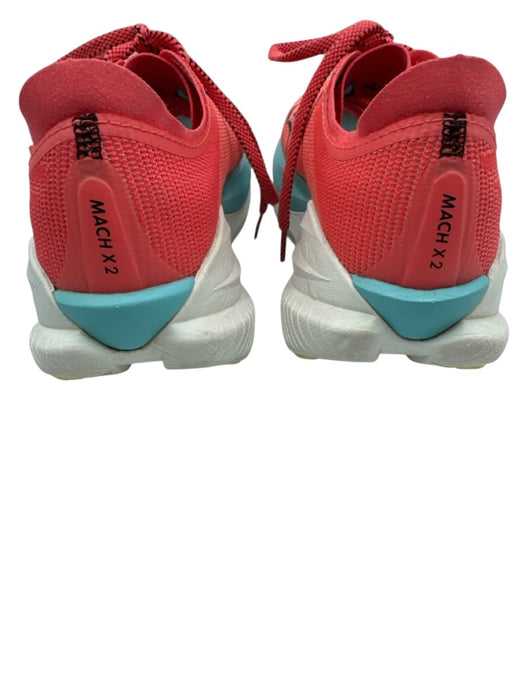 Hoka Shoe Size 9 Coral & Aqua textile upper Mesh Athletic Low Top Sneakers Coral & Aqua / 9