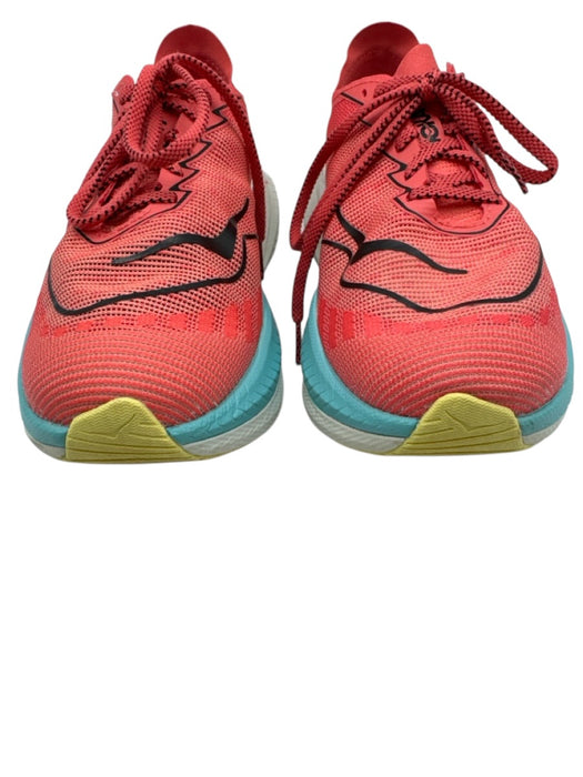 Hoka Shoe Size 9 Coral & Aqua textile upper Mesh Athletic Low Top Sneakers Coral & Aqua / 9