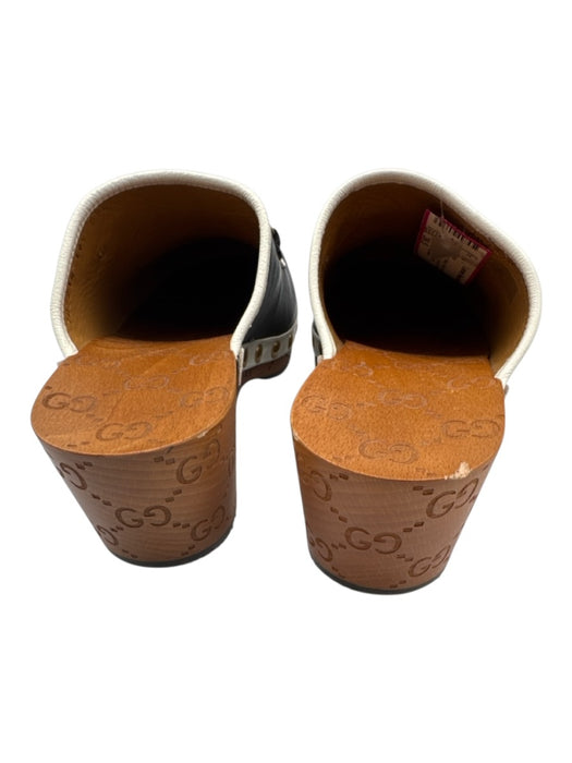 Gucci X Adidas Shoe Size 39.5 Black, White & Brown Leather Upper Logo Mule Clogs Black, White & Brown / 39.5